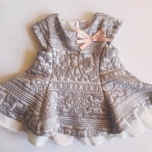 Brocade Party Dress - Grey - 12M